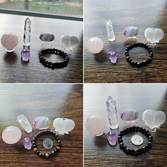 Crystal Starter Collection 6 Pc Gemstones Amethyst Quartz Selenite Rocks - Picture 2 of 9